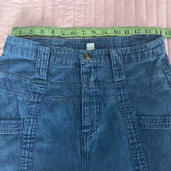American Eagle high waist wide leg belted lightweight denim jeans 6 - Picture 7 of 13